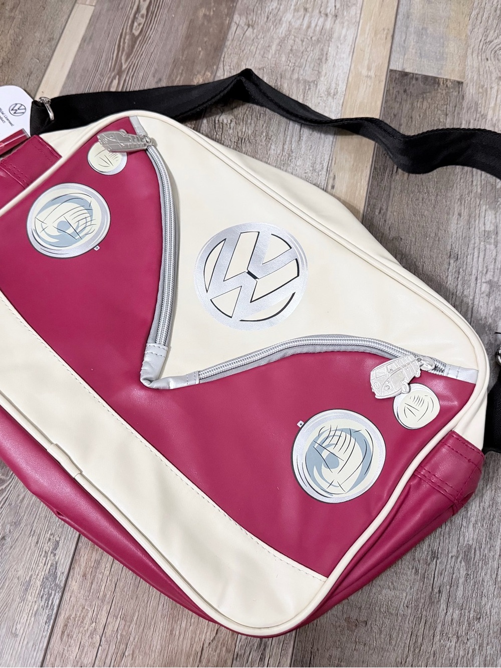 Collection B Cream & Wine Two-Tone Crossbody Bag